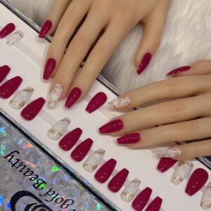 Wine Red & White Gold