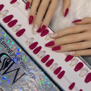 Wine Red & White Gold