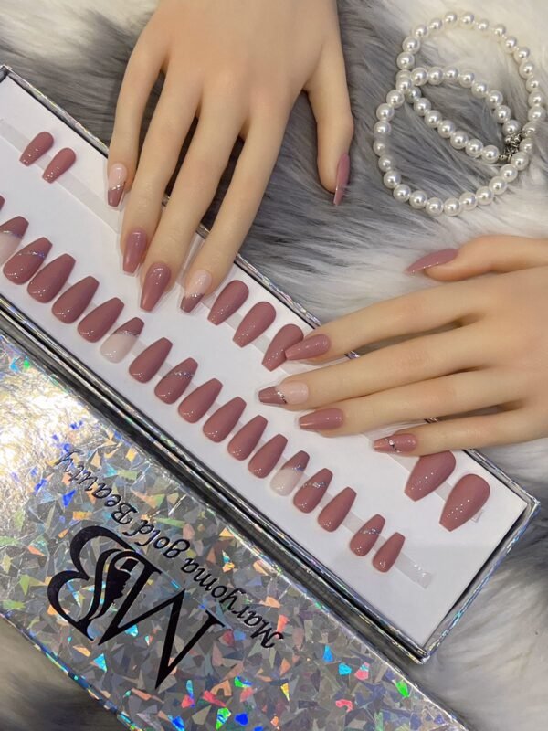 Brownish Purple & Light Pink with Silver Line