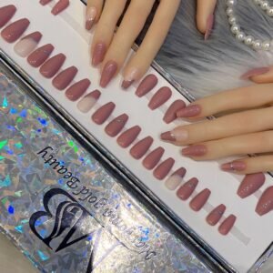Brownish Purple & Light Pink with Silver Line