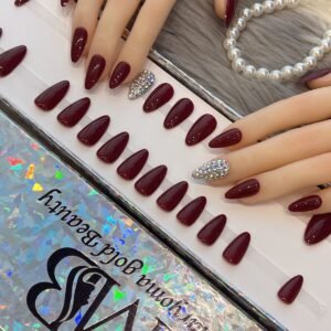 Dark Maroon & Glitters