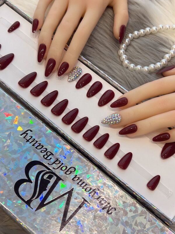 Dark Maroon & Glitters