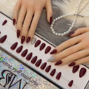 Dark Maroon & Glitters