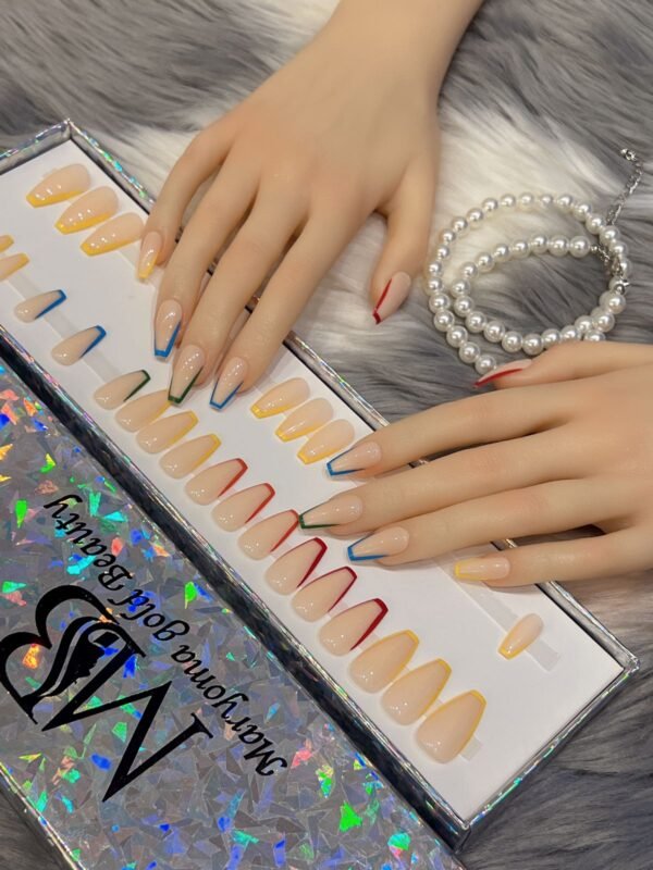 Light Brown with colorful Outlines