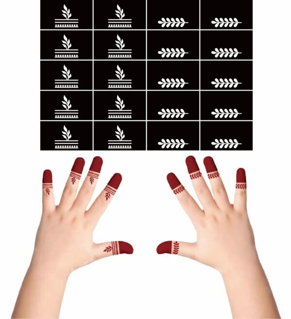 Deep henna with fingers stencils for kids