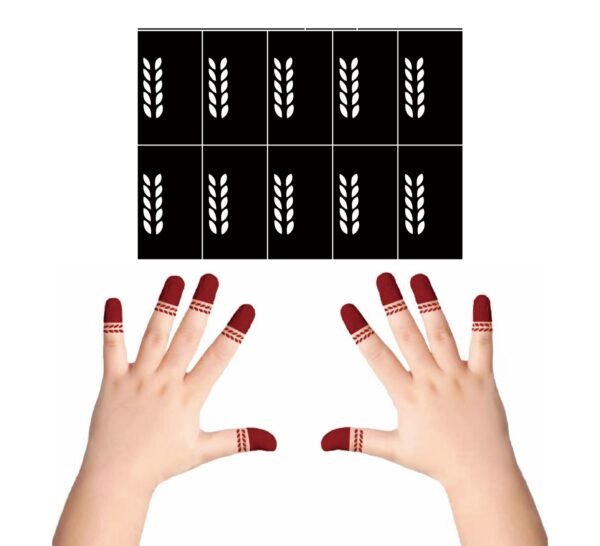 Deep henna with fingers stencils for kids