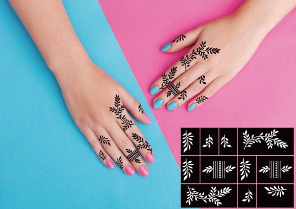 Finger stencils With Black henna cone