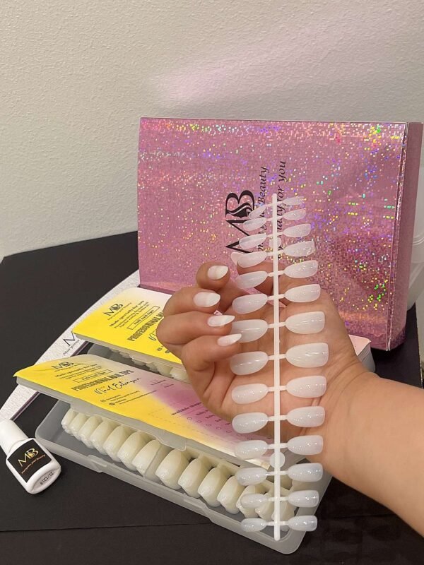 oval natural color full nail tips (new )