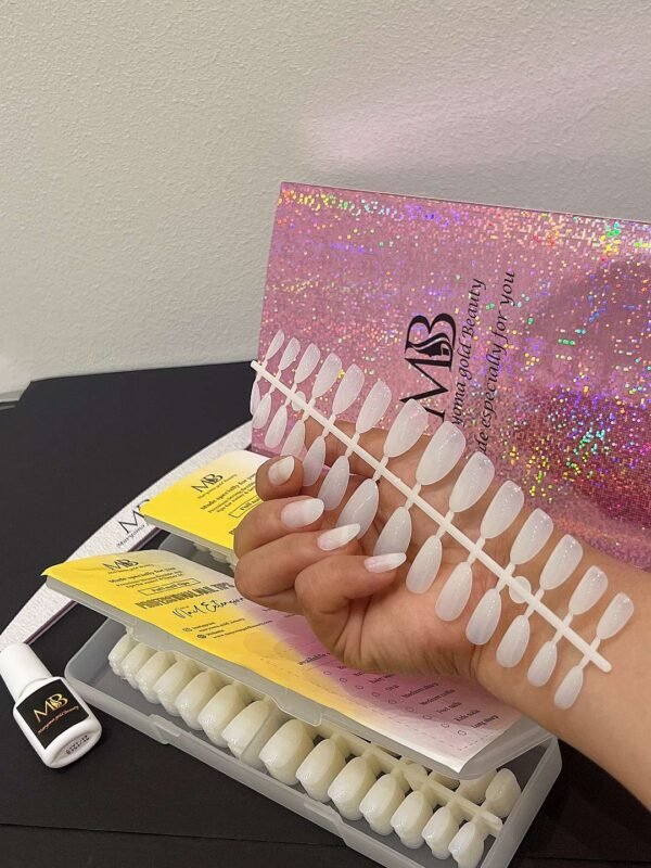 oval natural color full nail tips (new )