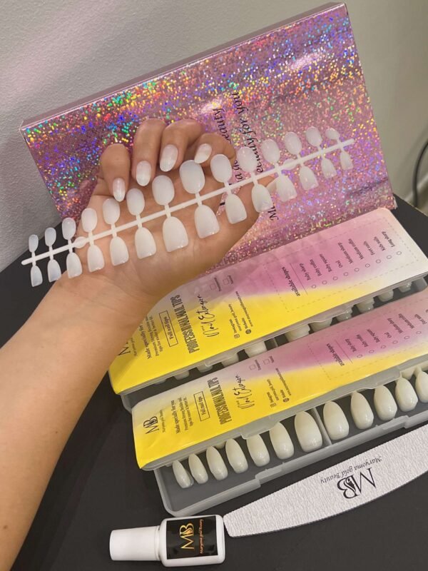 oval natural color full nail tips (new )