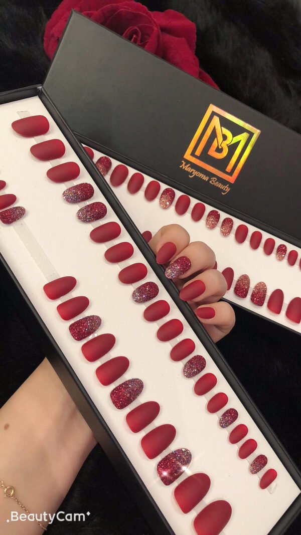 Copper Red with Silver Glitters