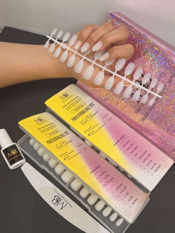 oval natural color full nail tips (new )