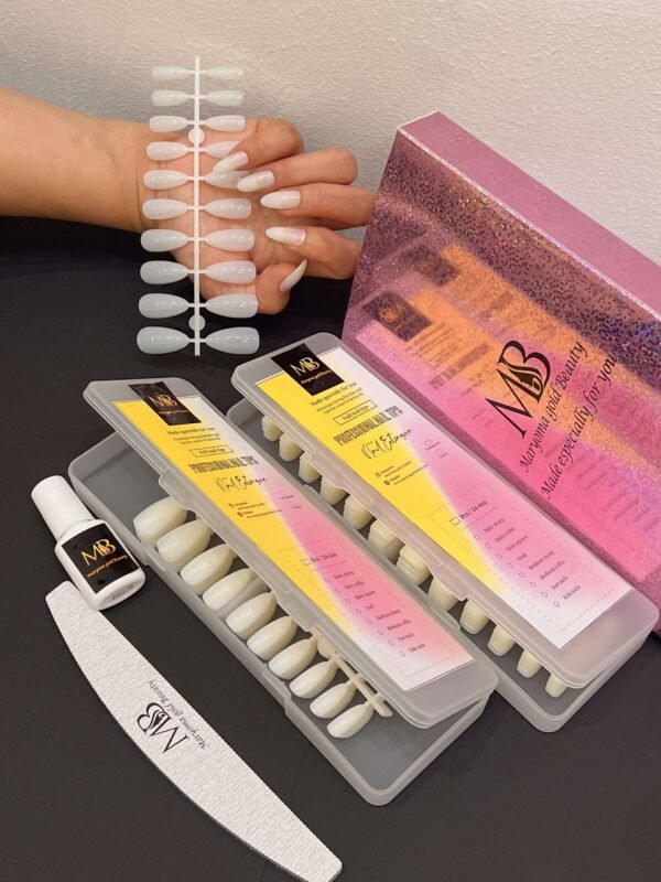 long sharp natural color full nail tips (new)