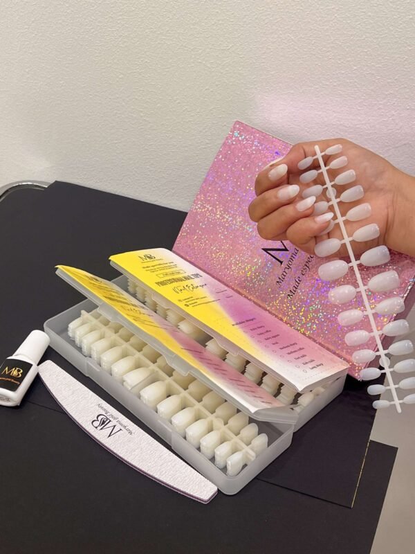 oval natural color full nail tips (new )