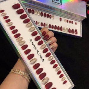 Maroon with Silver Glitters