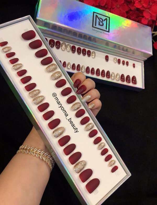 Maroon with Silver Glitters
