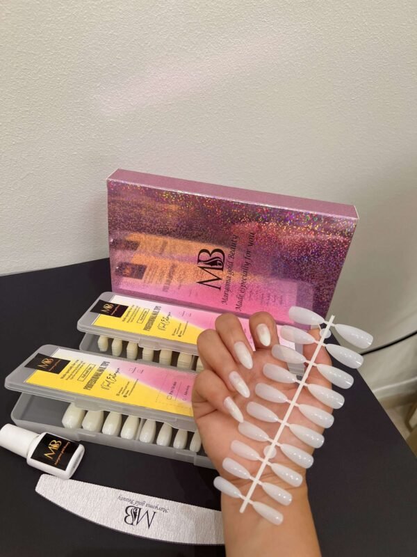 long sharp natural color full nail tips (new)