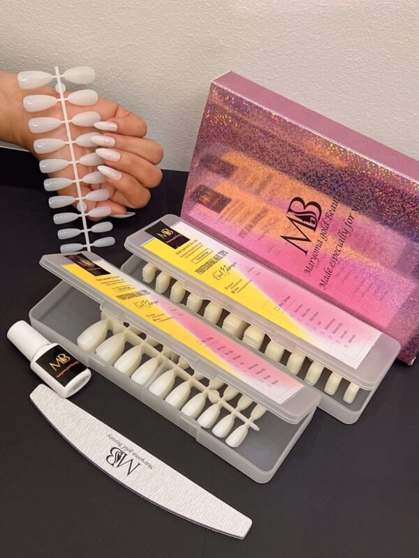 long sharp natural color full nail tips (new)