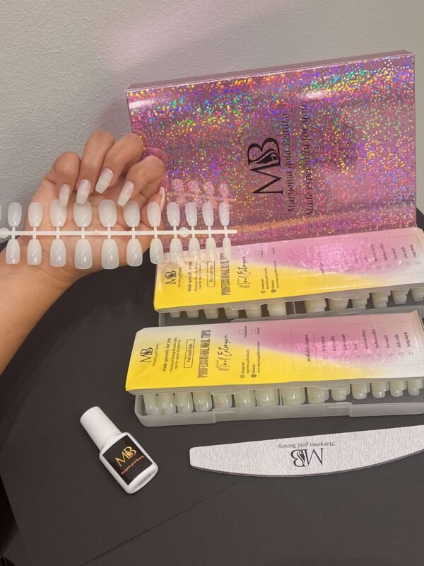 medium coffin natural color full nail tips (new)