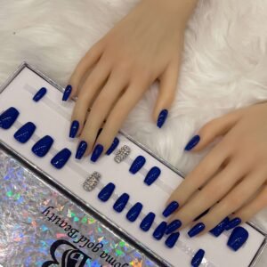 dark blue coffin with crystal