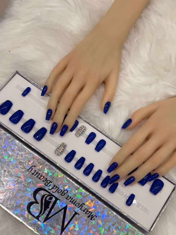 dark blue coffin with crystal