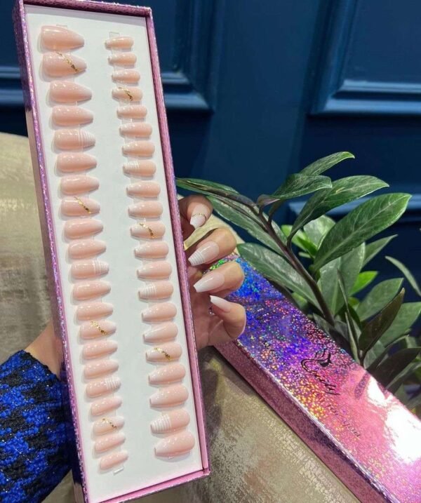 ombre medium coffin with nail art
