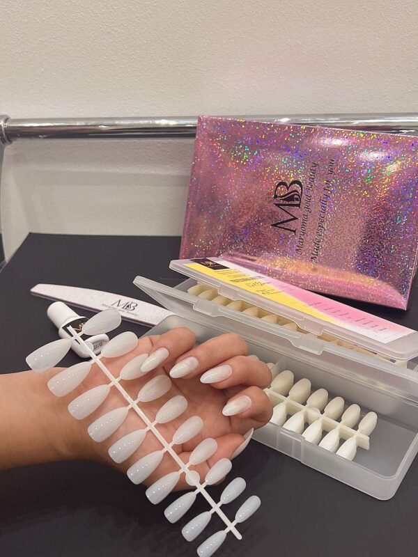 long sharp natural color full nail tips (new)