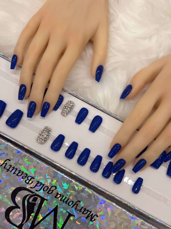 dark blue coffin with crystal