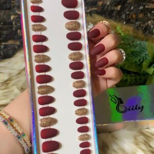 Maroon with Silver Glitters