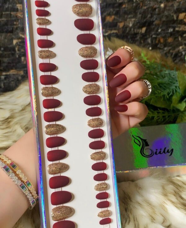 Maroon with Silver Glitters