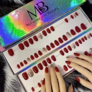 Dark Red with Pink Glitters