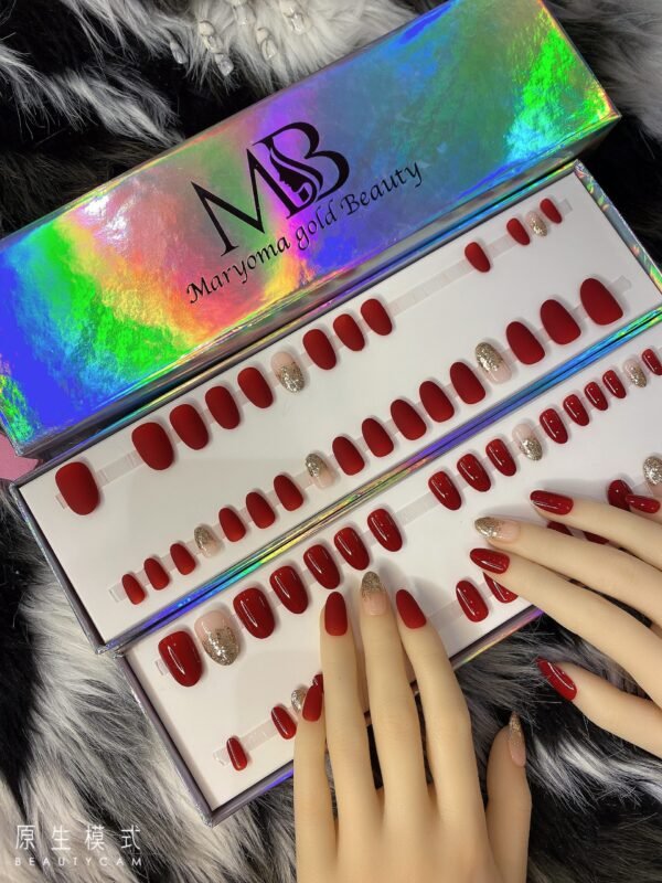 Dark Red with Pink Glitters