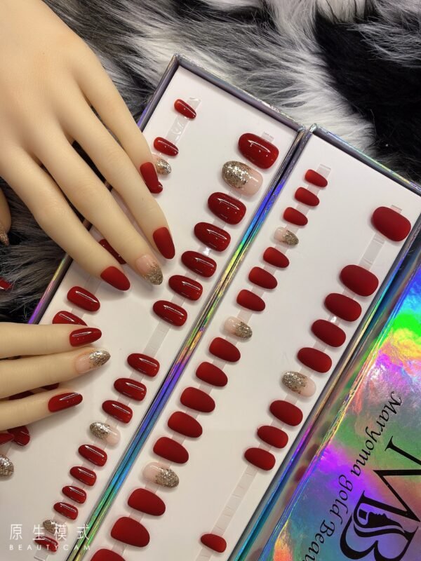 Dark Red with Pink Glitters