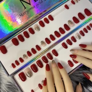 Dark Red with Pink Glitters