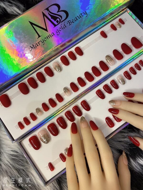 Dark Red with Pink Glitters