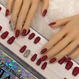 red pomegranate coffin with crystal