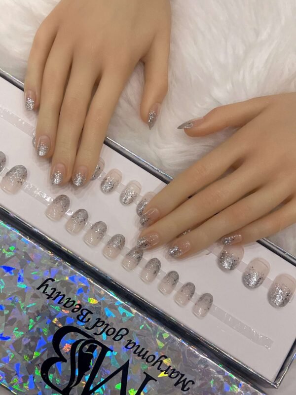 oval silver ombre