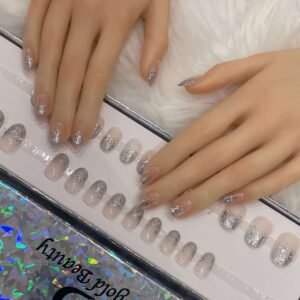 oval silver ombre