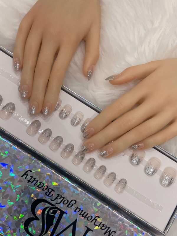oval silver ombre