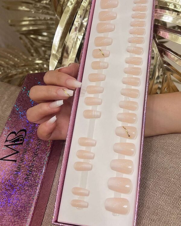 ombre short coffin with nail art