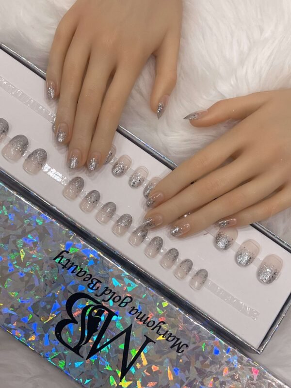 oval silver ombre