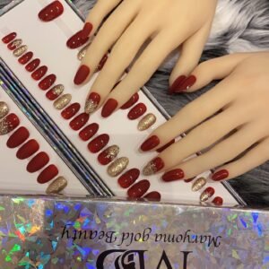 Dark Red with Silver