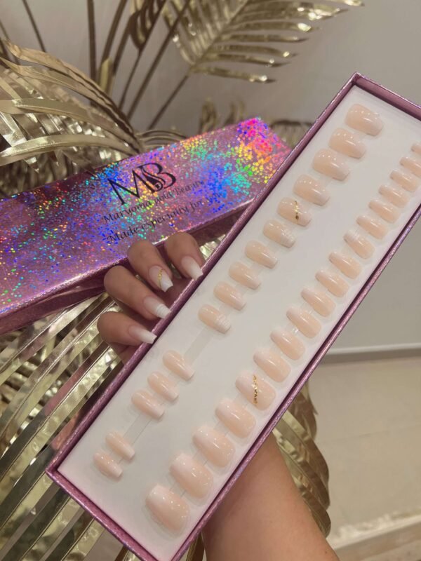 ombre short coffin with nail art