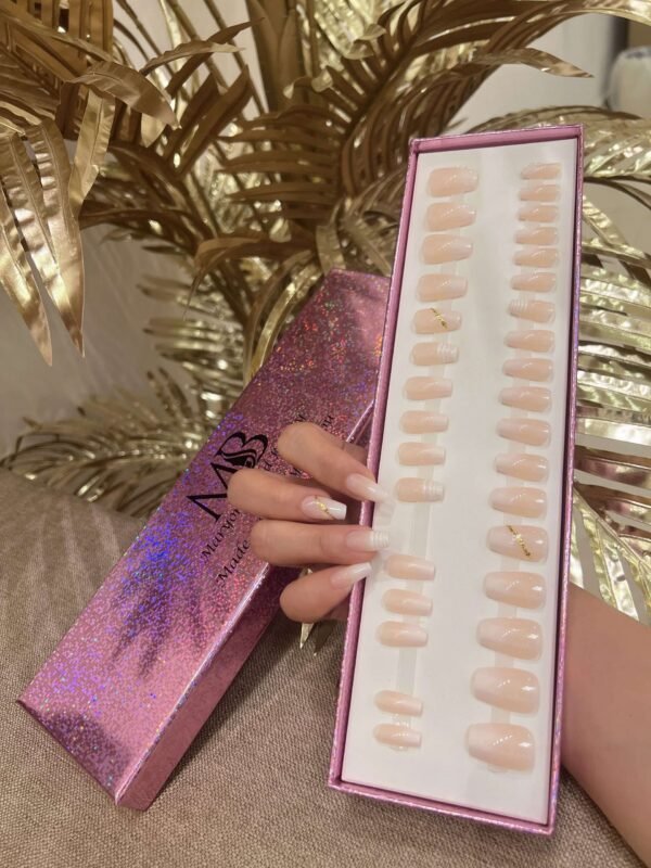 ombre short coffin with nail art