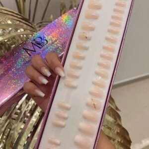 ombre short coffin with nail art