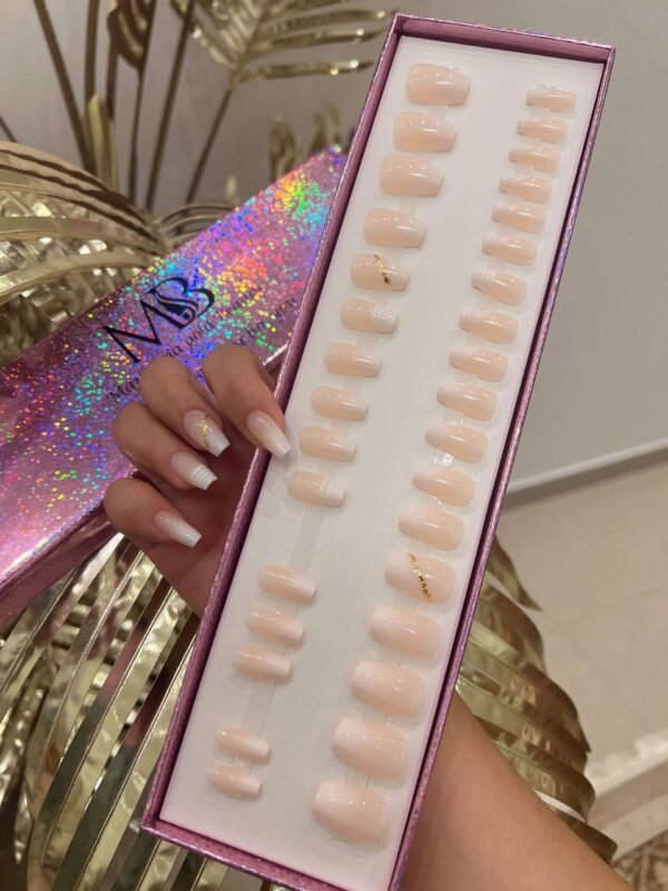 ombre short coffin with nail art