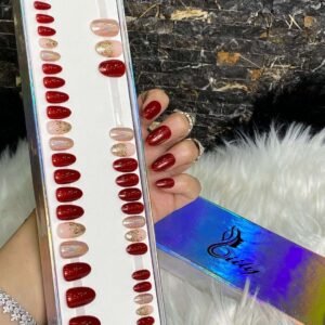 Dark Red with Pink Glitters