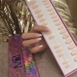 ombre short coffin with nail art