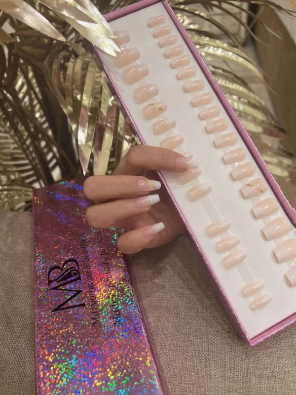ombre short coffin with nail art