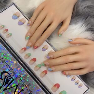 Pinkish Grey with Gold & Colorfull top